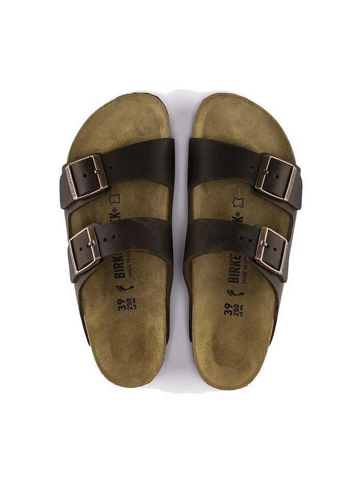 BIRKENSTOCK Sandalo Unisex adulto Arizona habana, Oiled Leather 052533 Marrone gioboutiqueweb
