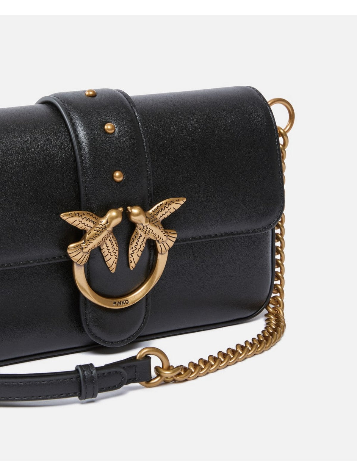 PINKO Borsa Donna LOVE ONE MINI SLOUCHY FL 104340-A0QO Z99Q NERO-ANTIQUE GOLD