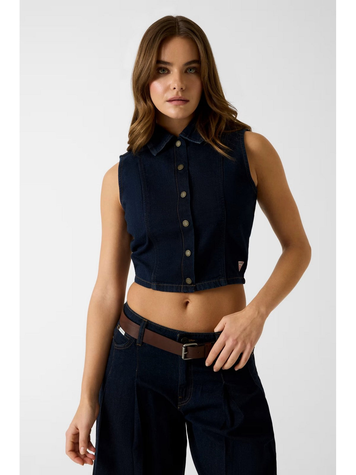 GUESS Gilet Donna GJ CROPPED TOP W6GHZ9 D7971 GSMM GJ SUMMER VINTAGE DA