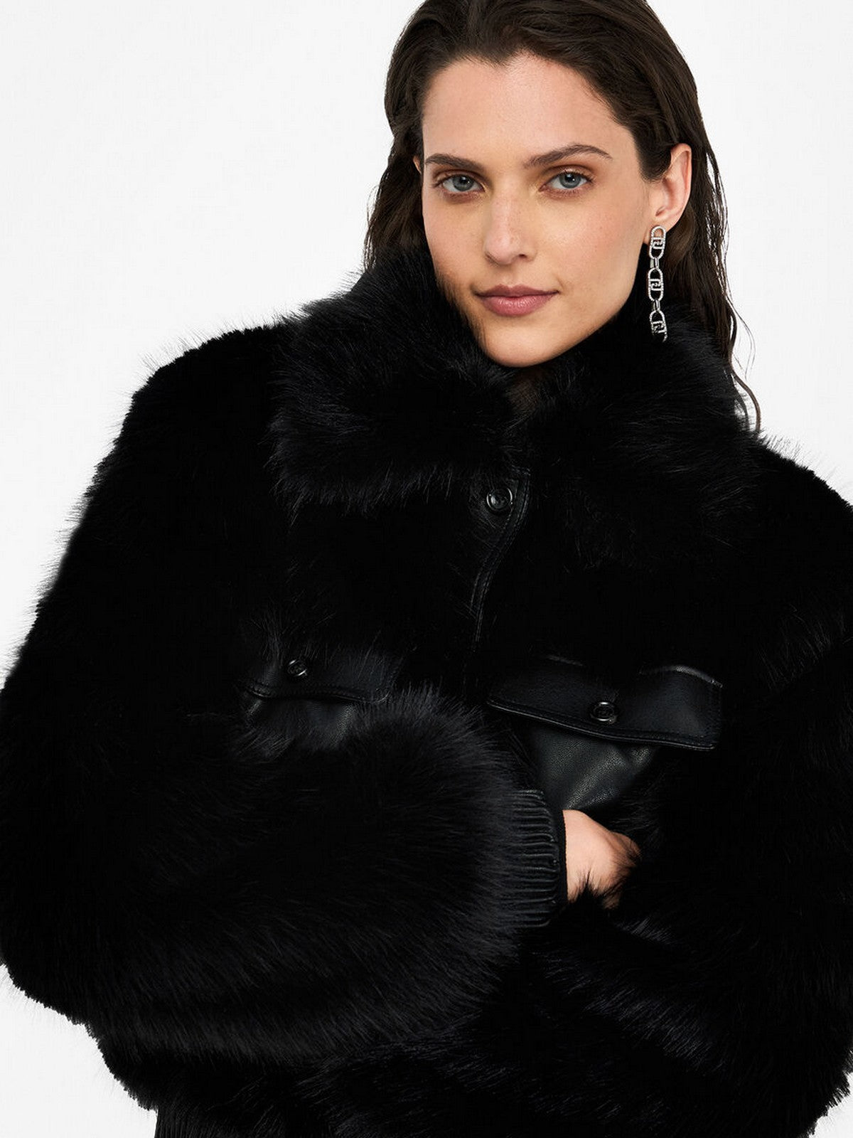 LIU JO BLACK Pelliccia Donna CF5185E1037 22222 Nero