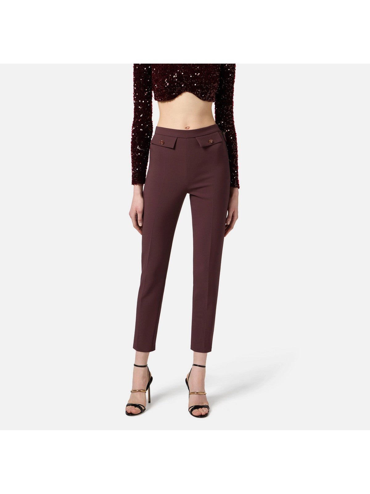 ELISABETTA FRANCHI Pantalone Donna PA12056E2 EA4 MERLOT gioboutiqueweb