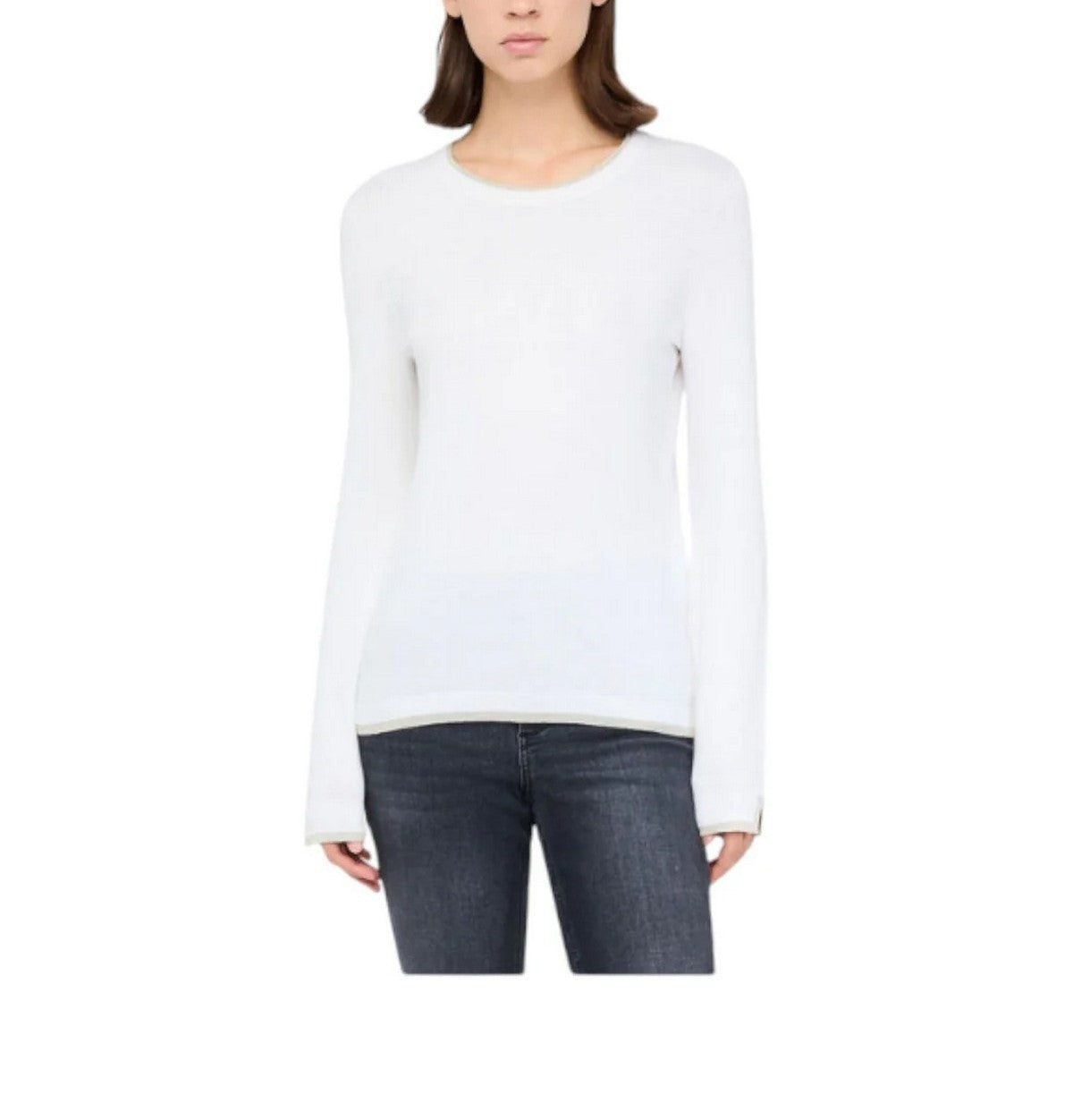 LIU JO WHITE Maglia Donna MF5226MS49I 10701 BIANCO LANA