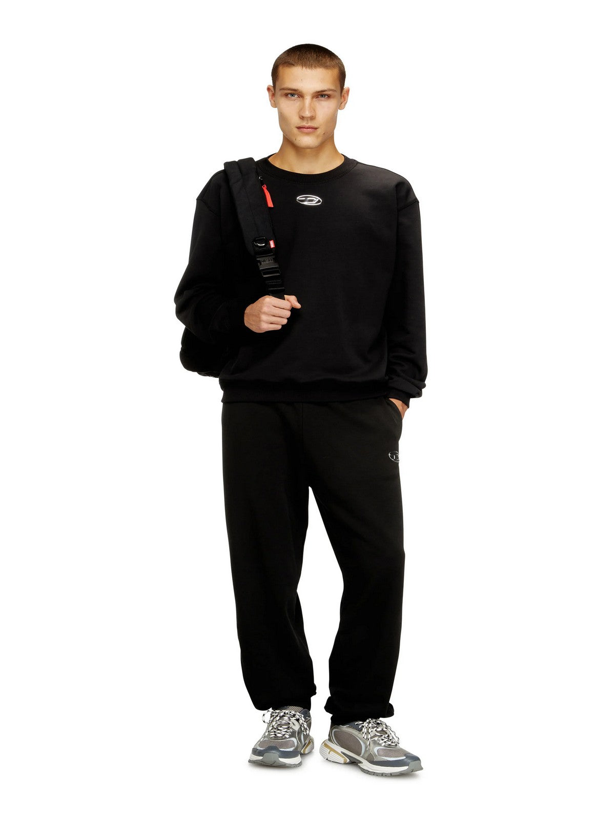 DIESEL Felpa Uomo S-NORM-IOD FELPA A20446 0BKBW 900 001 - BLACK