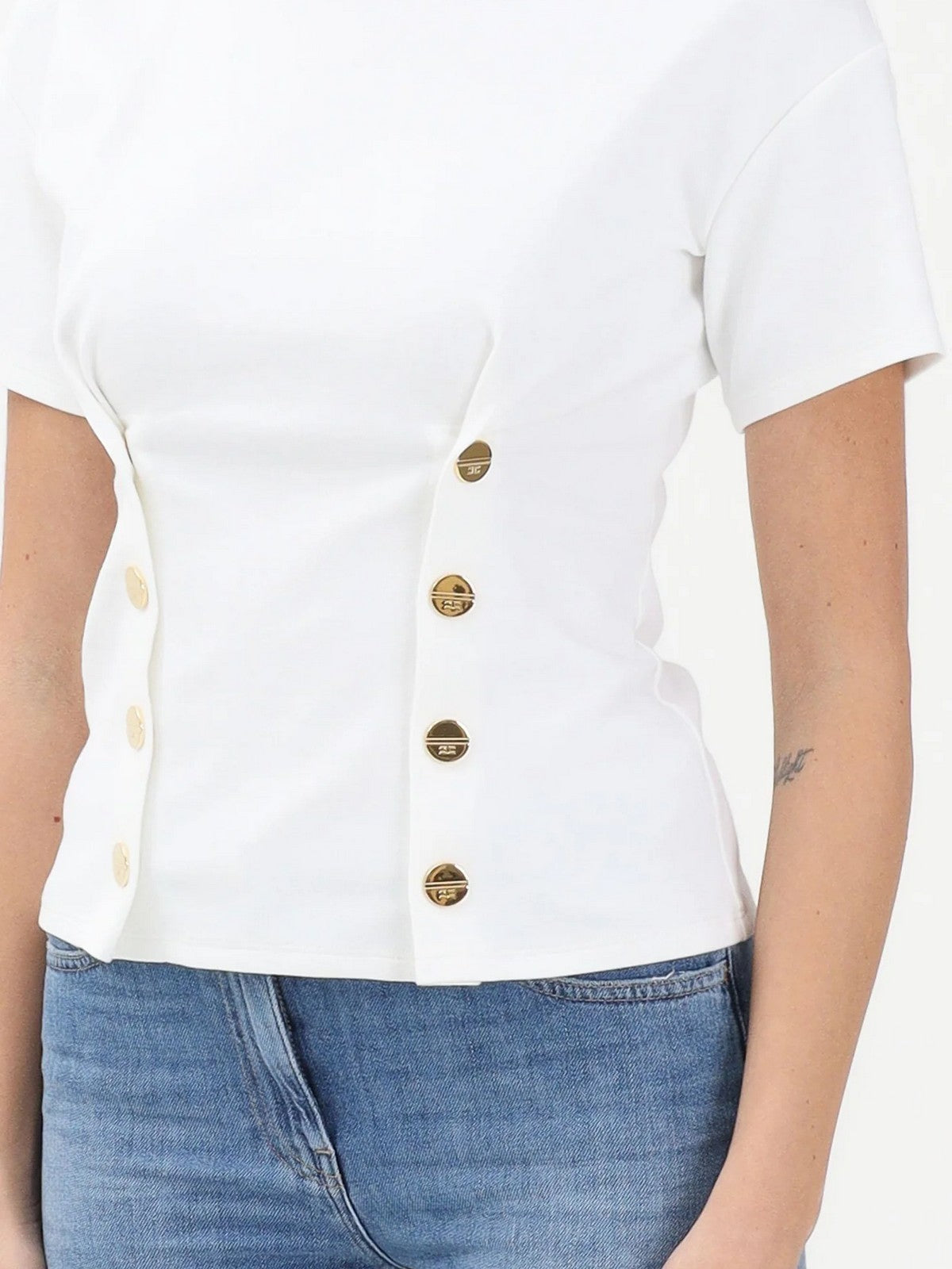 ELISABETTA FRANCHI T-shirt Donna MA00461E2 270 GESSO
