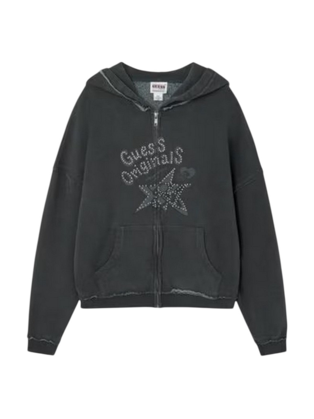 GUESS Felpa Donna GO OS STAR RHINESTONE HOODIE W5BQ28 K4110 JTMU JET BLACK MULTI