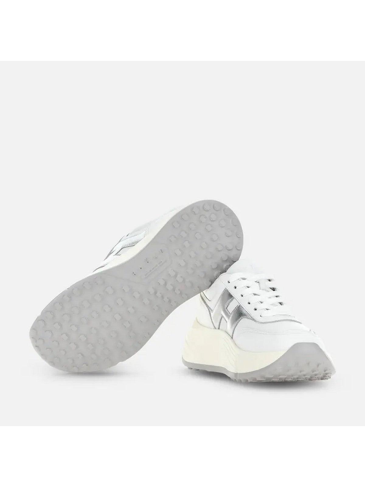 HOGAN Sneaker Donna H669 ALLACCIATO H HXW6690FR30U7I0351 B001(BIANCO)+B200(ARGENTO) gioboutiqueweb