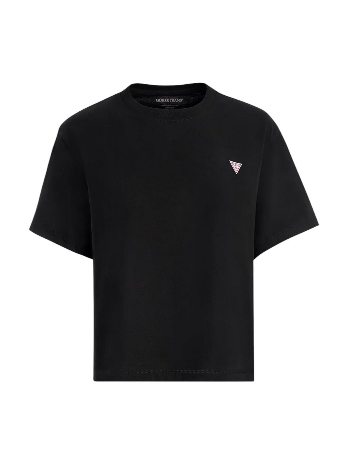 GUESS T-shirt Donna GJ SS CN BOXY MINI TRIANG TEE W4YI05 K8HM0 JBLK Nero gioboutiqueweb