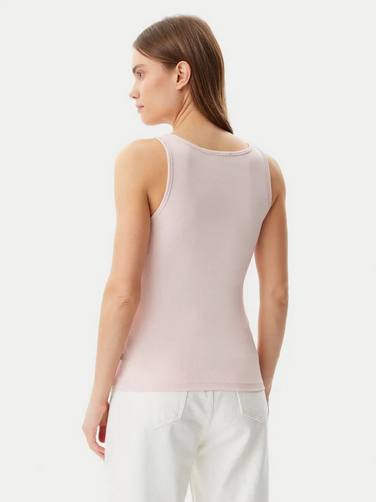 GUESS Canotta Donna GJ TANK TOP SLIM RIB EMBRO W5GP26 KA0H1 G6R4 BLUSH COTTON