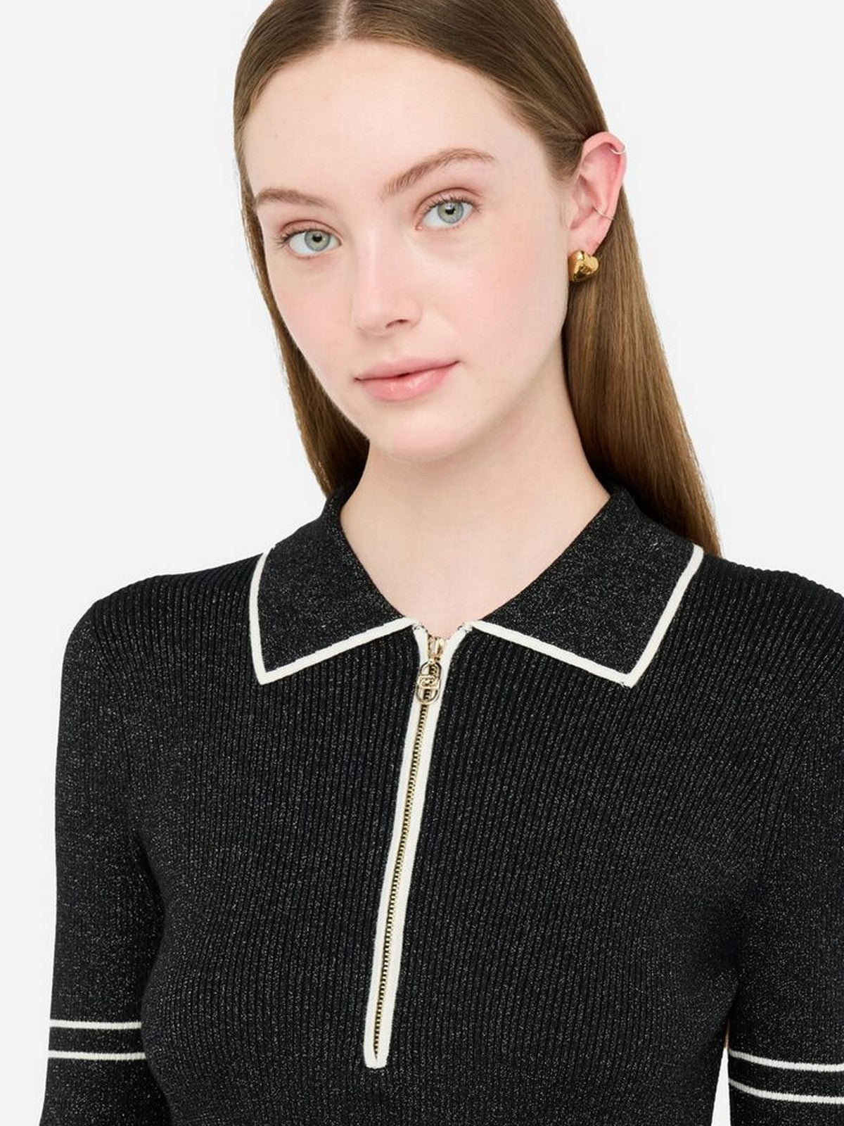 LIU JO SPORT Abito Donna TF5028MS49I A4345 Nero lux/bco latte