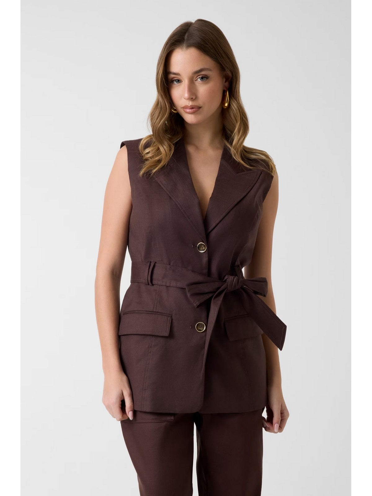 GUESS Gilet Donna SL CARLA BLAZER W6GN05 W1760 G1EB REGAL BROWN
