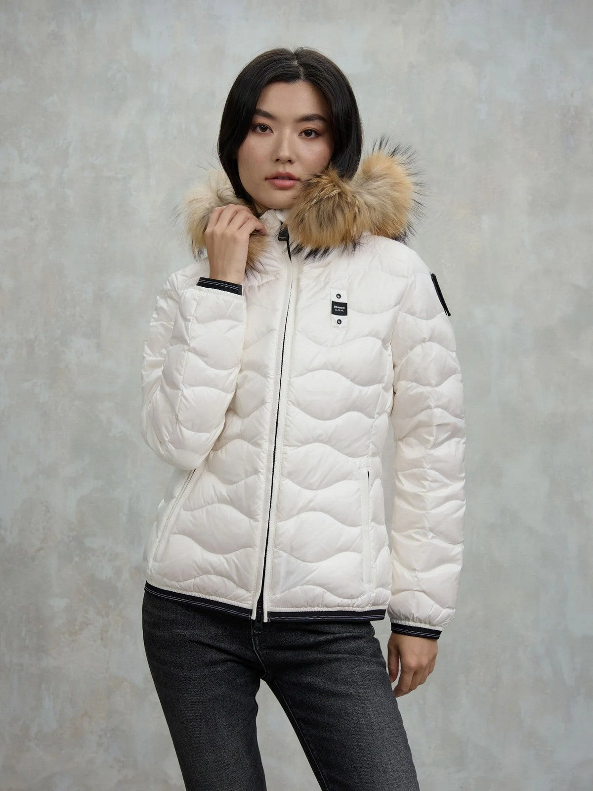 BLAUER Piumino Donna ALDIE 25WBLDC03096 006047 100BI BIANCO OTTICO int. BIANCO OTTICO