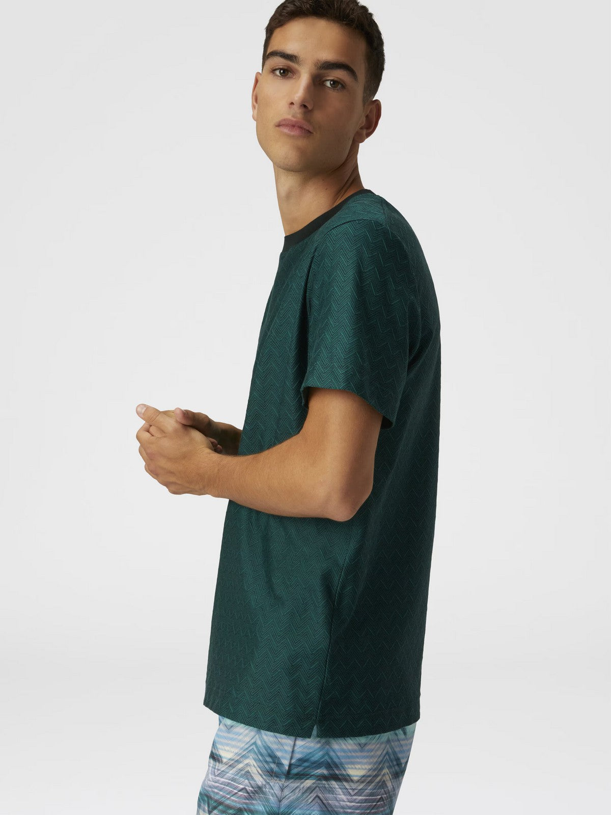 MISSONI T-shirt Uomo US25SL09-BJ00LJ S6147 Verde gioboutiqueweb