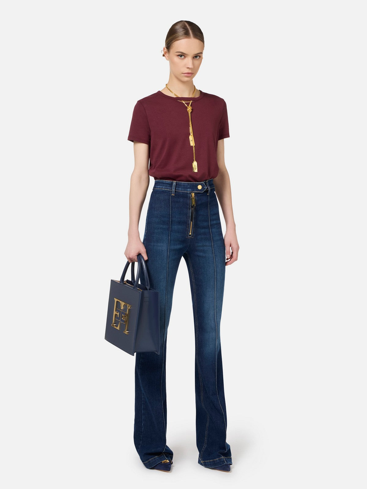 ELISABETTA FRANCHI T-shirt and pole Women's MA00946E2 CG3 Red