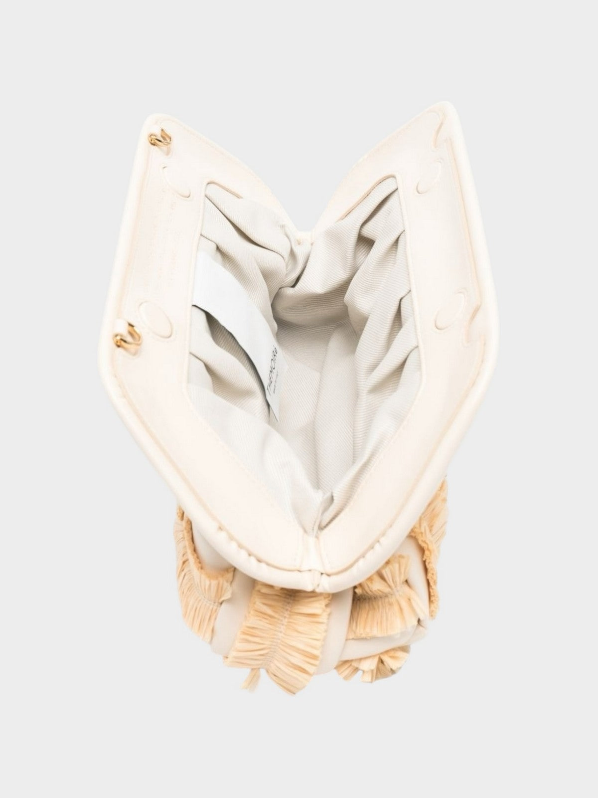 THEMOIRè Bios Rafia vegan fabric bag cream eco-friendly design