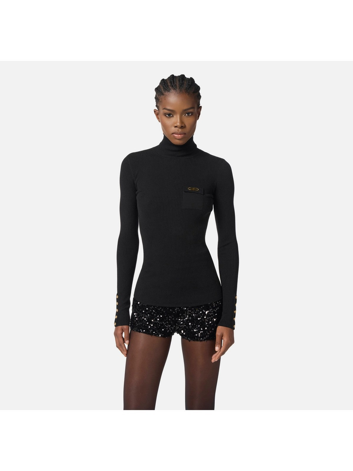 ELISABETTA FRANCHI Maglione dolcevita Donna MK11B56E2 110 Nero gioboutiqueweb