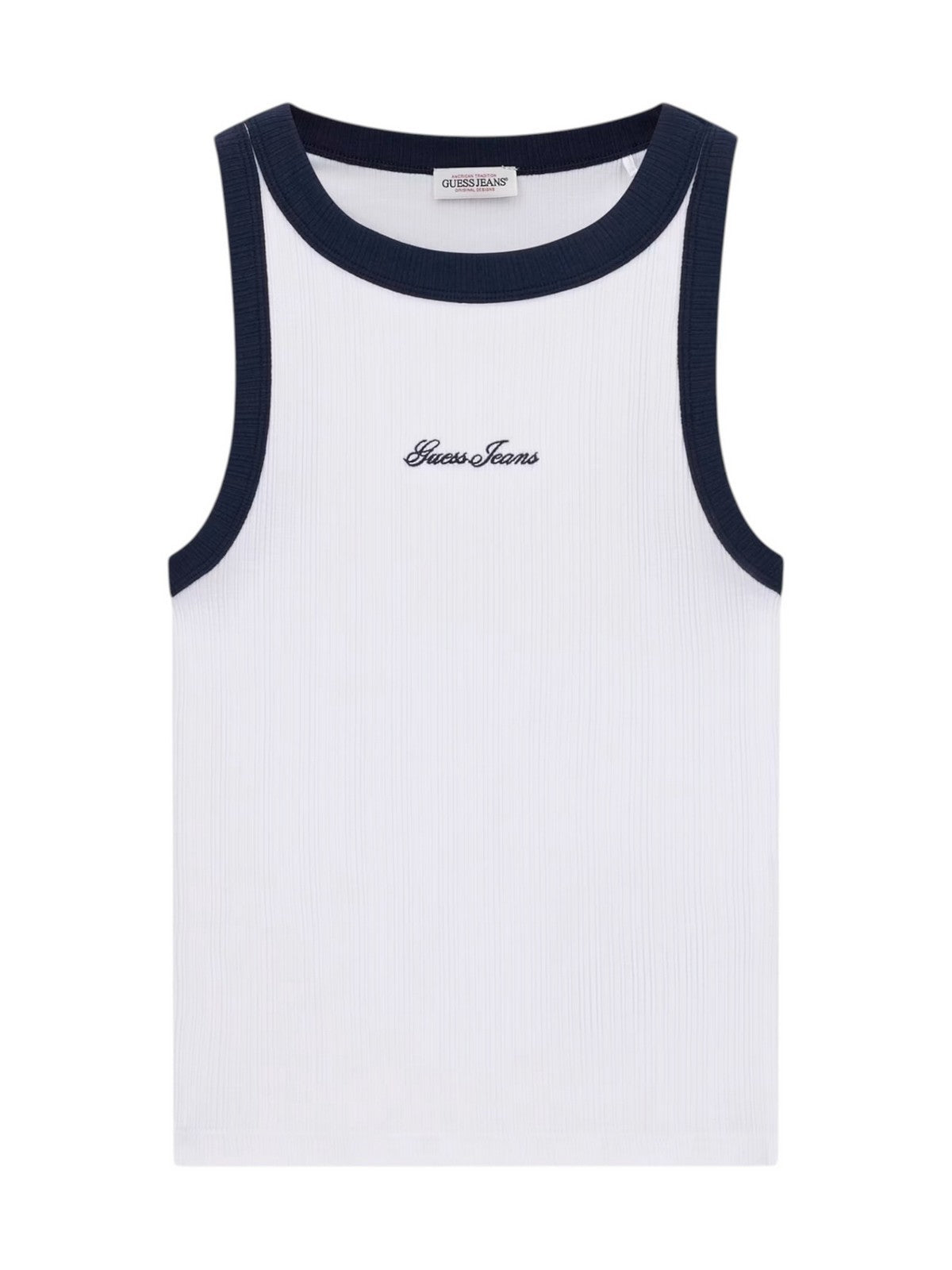 GUESS Top Donna GJ EMBRO RINGER TANK TOP W6GPZ8 KF641 G011 PURE WHITE