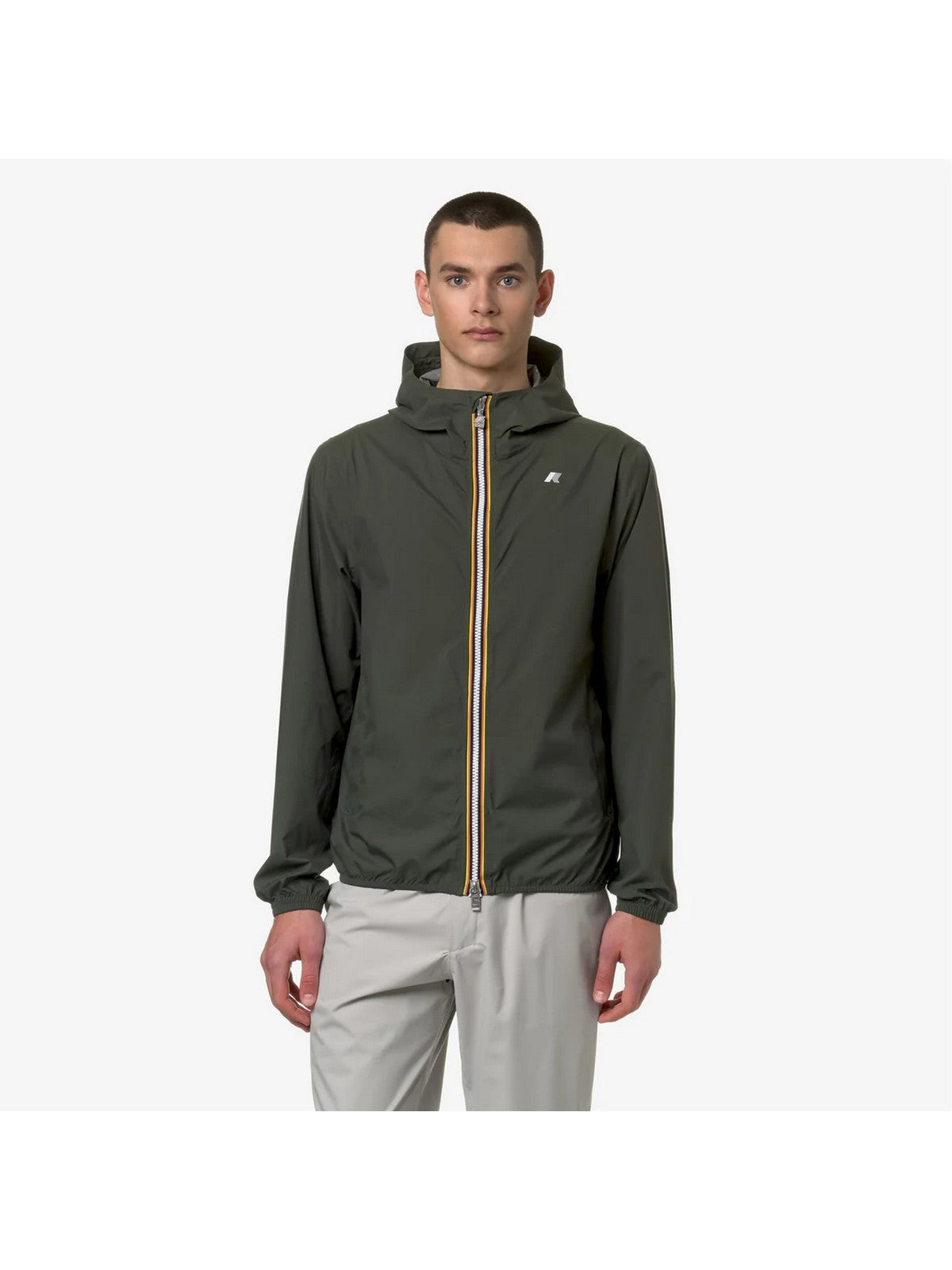 K-WAY Giubbino Uomo Jack stretch dot K5127QW WMR Verde gioboutiqueweb