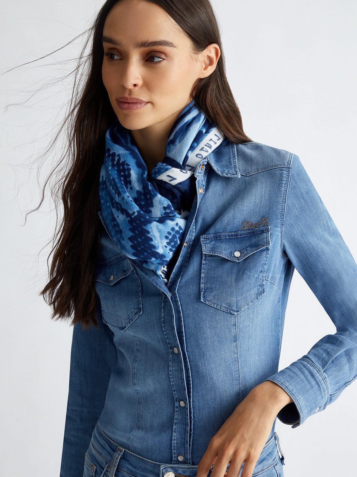LIU JO SOFT Foulard Donna 2F4095T0300 90013 Blu gioboutiqueweb
