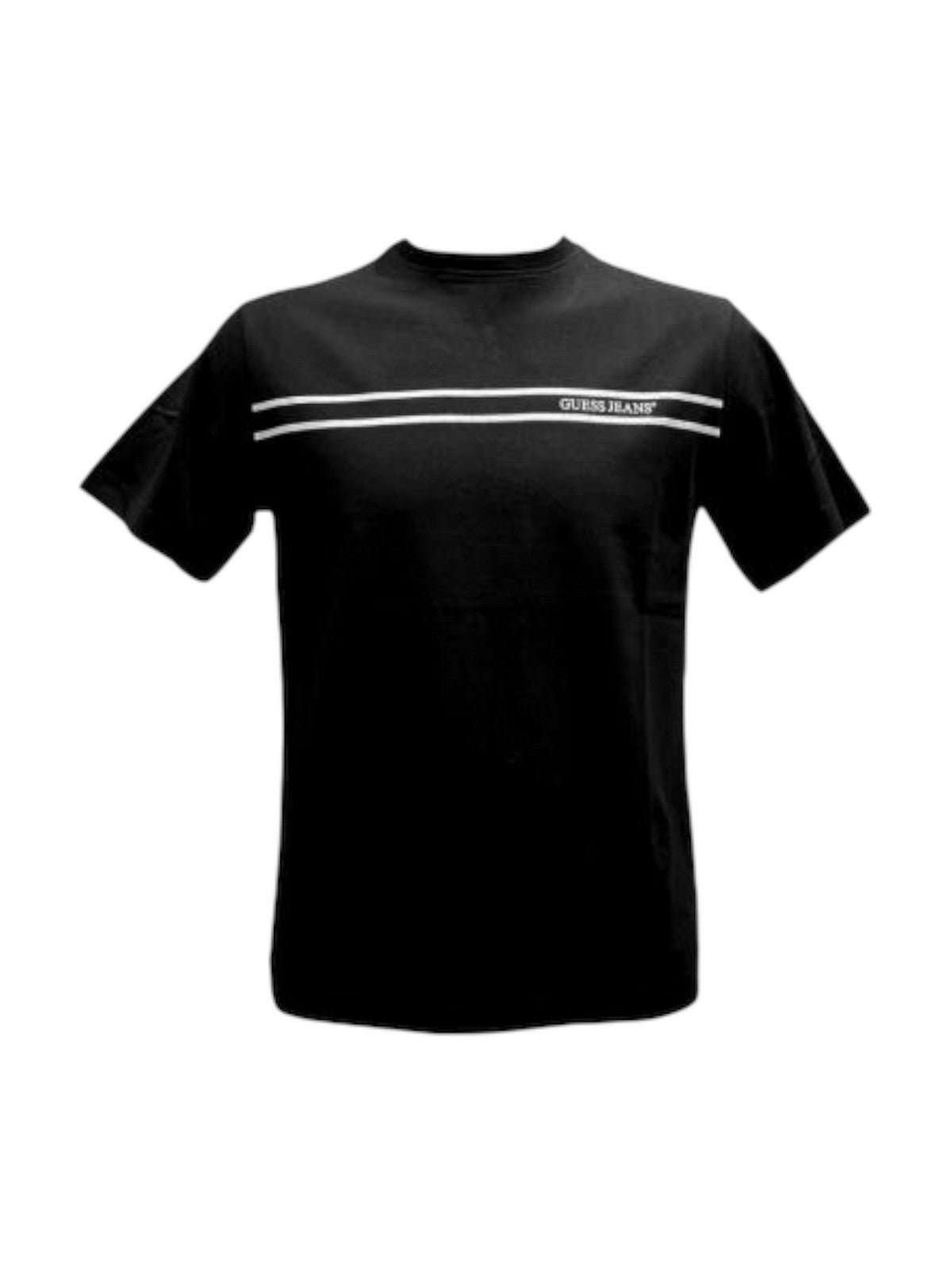 GUESS T-shirt Uomo GJ SS CN REG CHEST STRIPE TEE M5RI78 KCPQ1 JBLK Jet Black A996 gioboutiqueweb