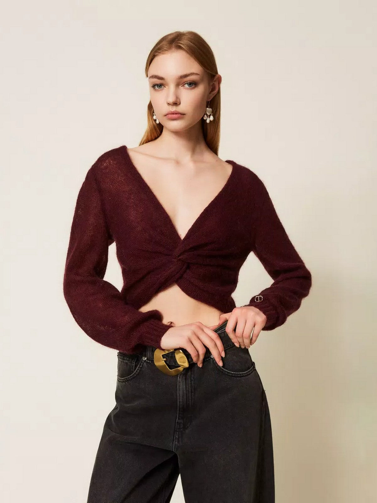 TWINSET Maglia Donna LIGHT MIX MOHAIR STITCHES 252TP3525 05609 WINETASTING