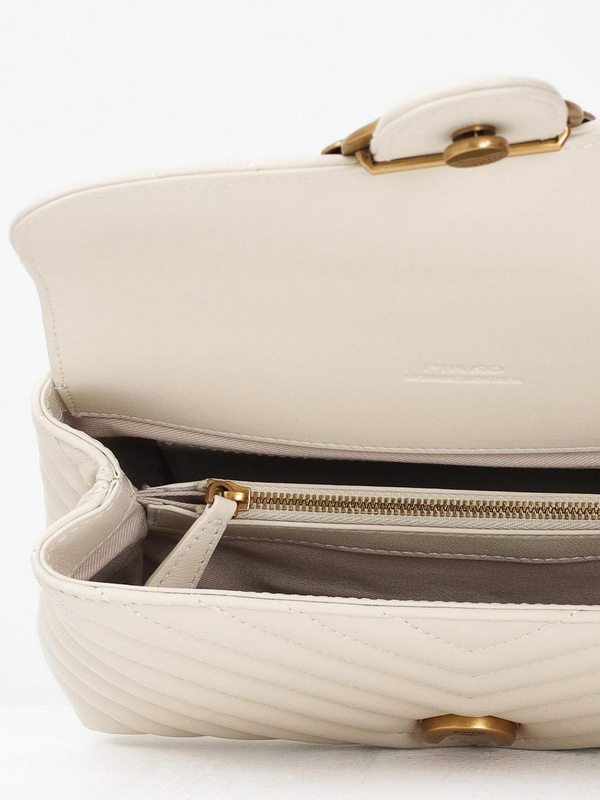 PINKO Borsa Donna LOVE LADY PUFF MINI CL SHEEP N 100044-A0GK Z14Q BIANCO SETA-ANTIQUE GOLD