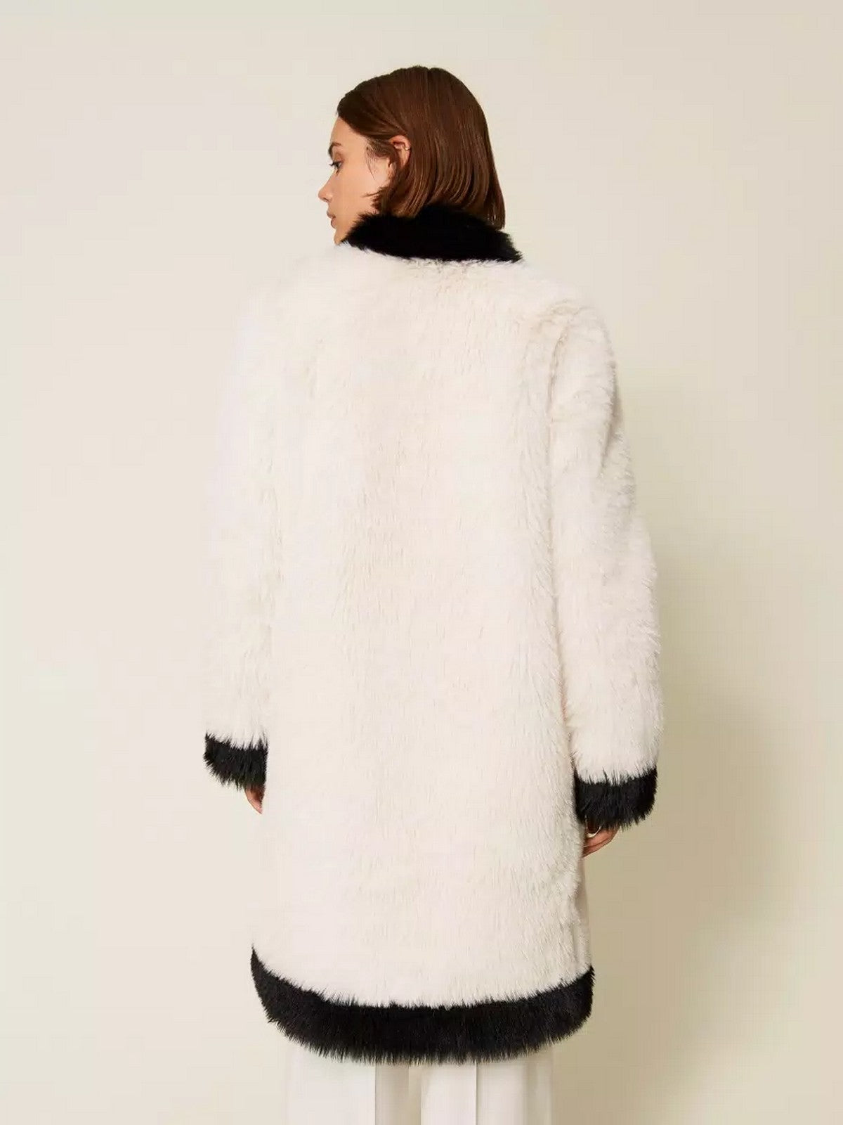 TWINSET Cappotto Donna WARM TWO-TONE COATS 252TT2153 12865 BIC.NEVE/NERO