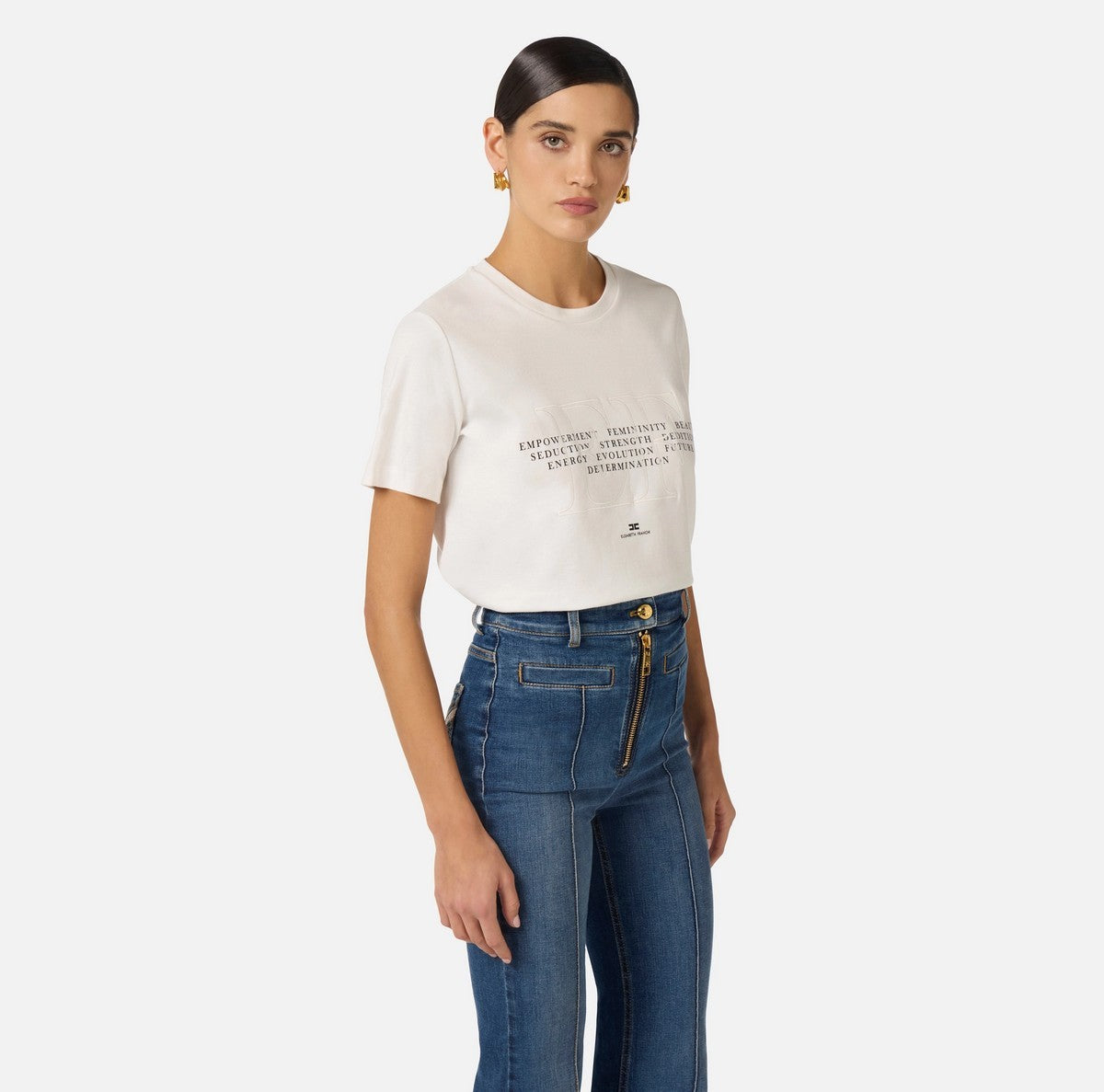 ELISABETTA FRANCHI T-shirt Donna MA69P61E2 270 GESSO