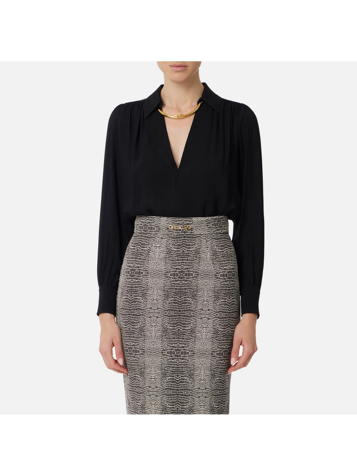 ELISABETTA FRANCHI Camicia Donna CA12356E2 110 Nero gioboutiqueweb