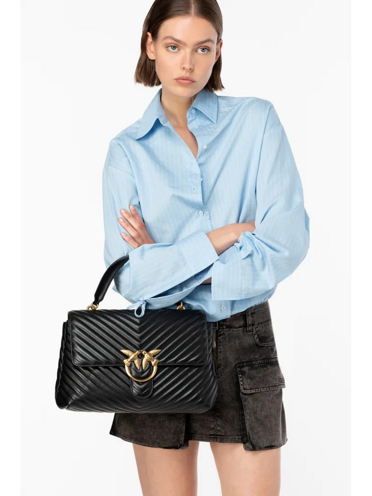 PINKO Borsa Donna Love lady puff 100042-A0GK Z99Q Nero gioboutiqueweb