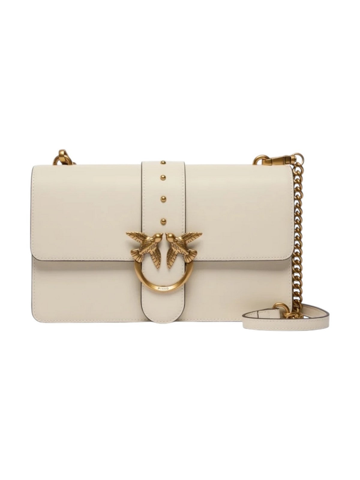 PINKO Borsa Donna LOVE ONE CLASSIC ST. CL 105857-A0F1 Z14Q BIANCO SETA-ANTIQUE GOLD