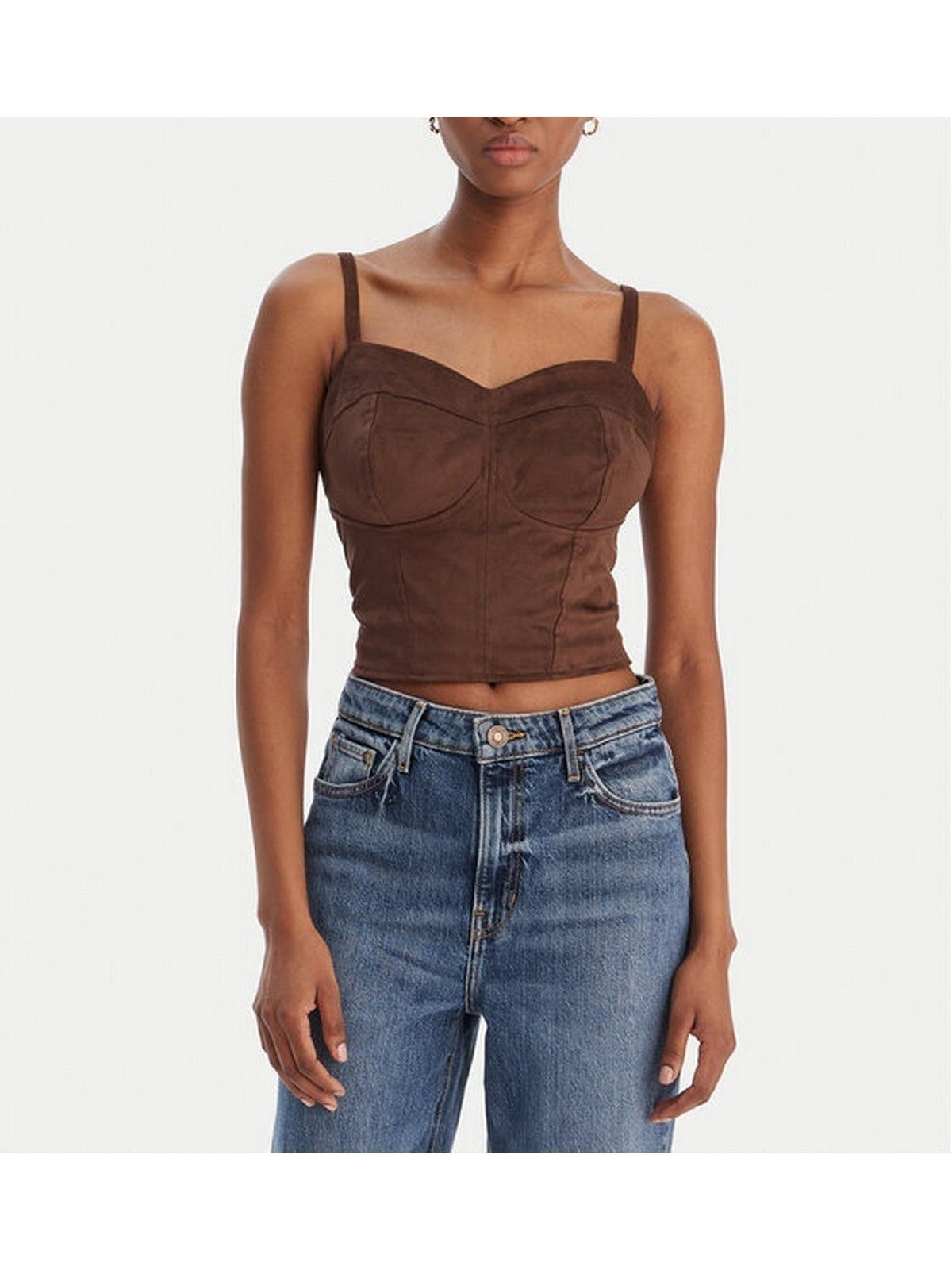 GUESS Top Donna SL NUNZIA CORSET W6RH03 WJ472 G1EA DARK COFFEE