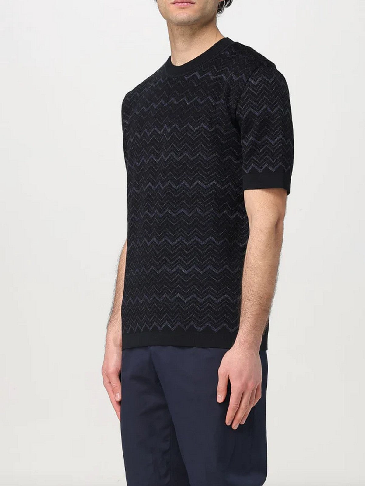 MISSONI T-shirt Uomo US25SL03-BK0040 S91NF BLK/BLUE TONES