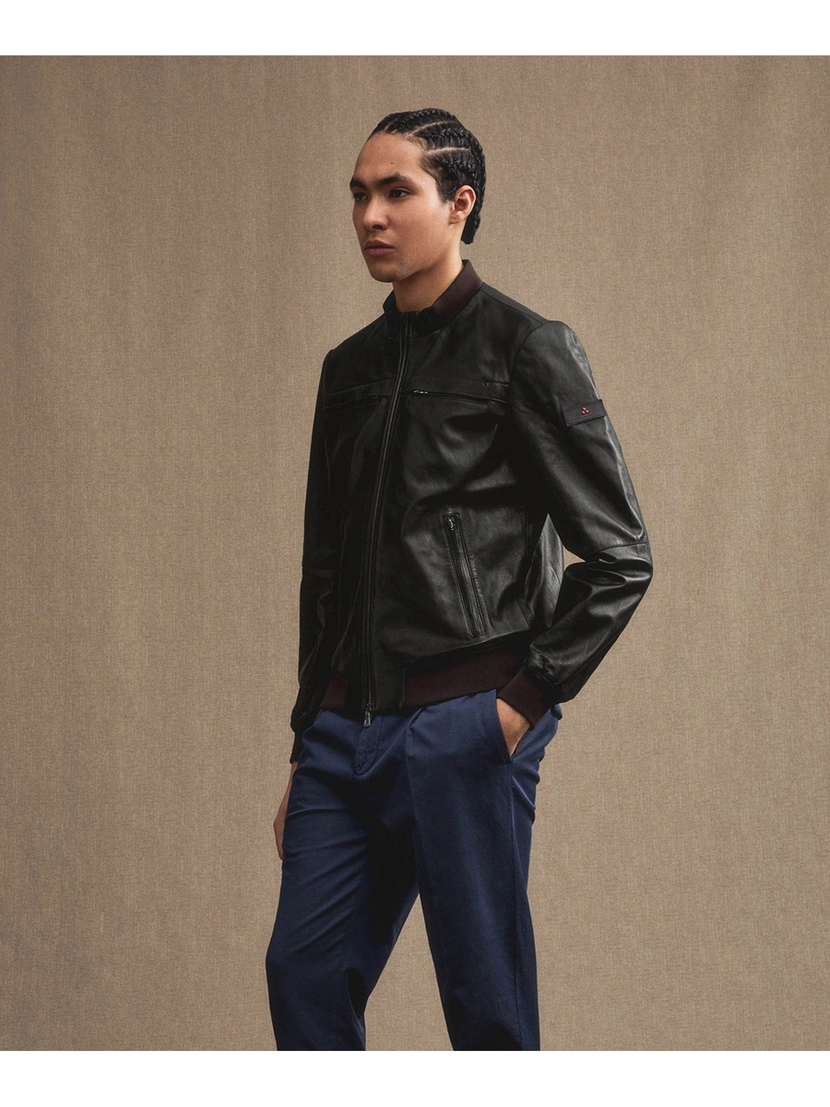 PEUTEREY Giubbino Uomo SANDS LEATHER PE 06 PEU5032 99011856 961 Marrone gioboutiqueweb