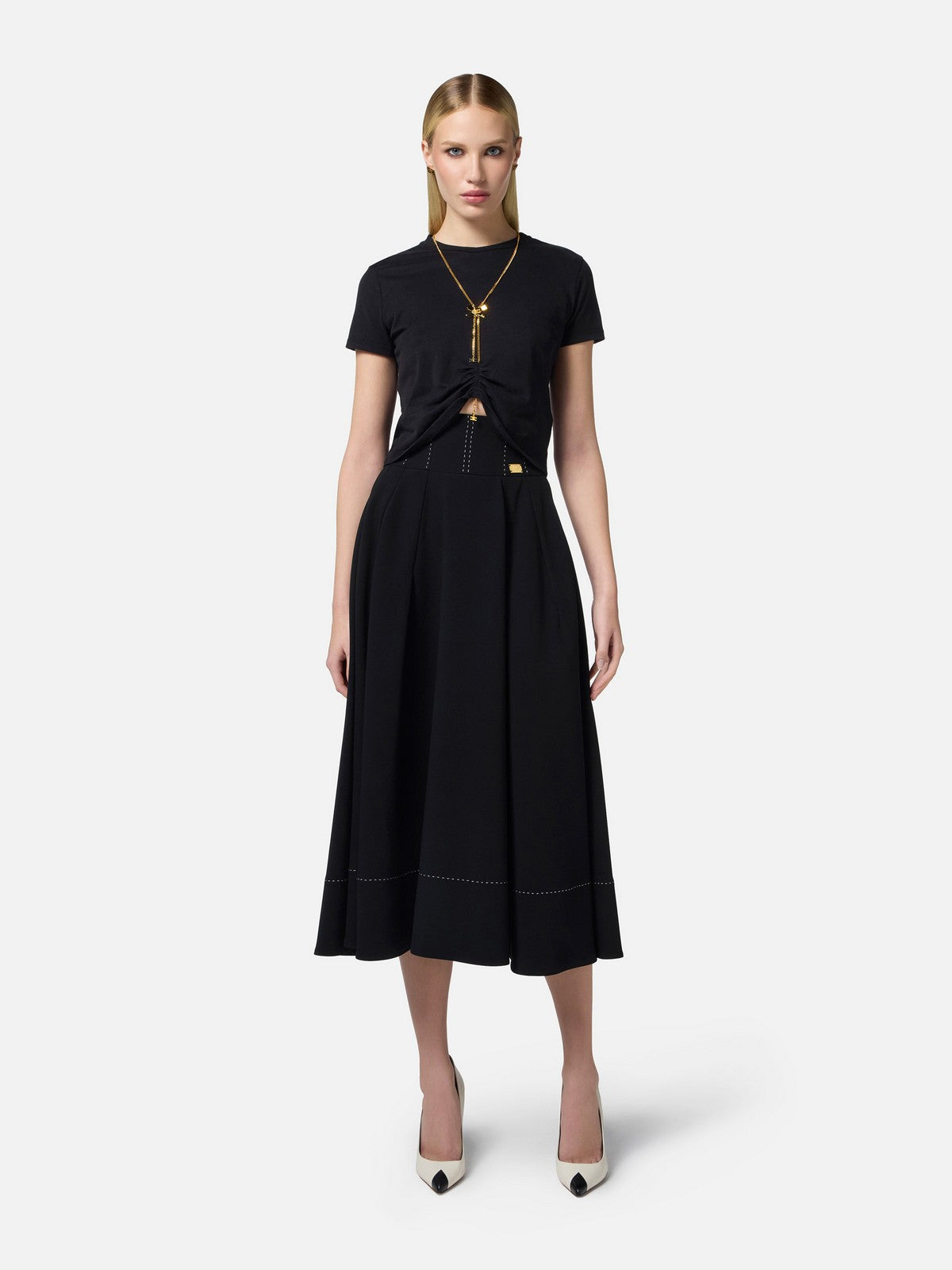 ELISABETTA FRANCHI T-shirt Donna MA00651E2-110 Nero gioboutiqueweb