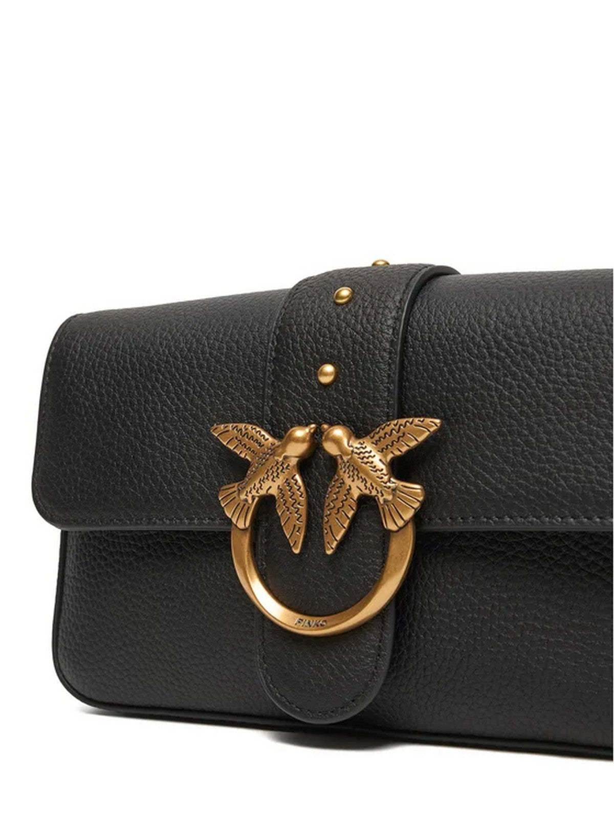 PINKO Borsa Donna LOVE ONE MINI SLOUCHY FL 104340-A2OX Z99Q NERO-ANTIQUE GOLD gioboutiqueweb