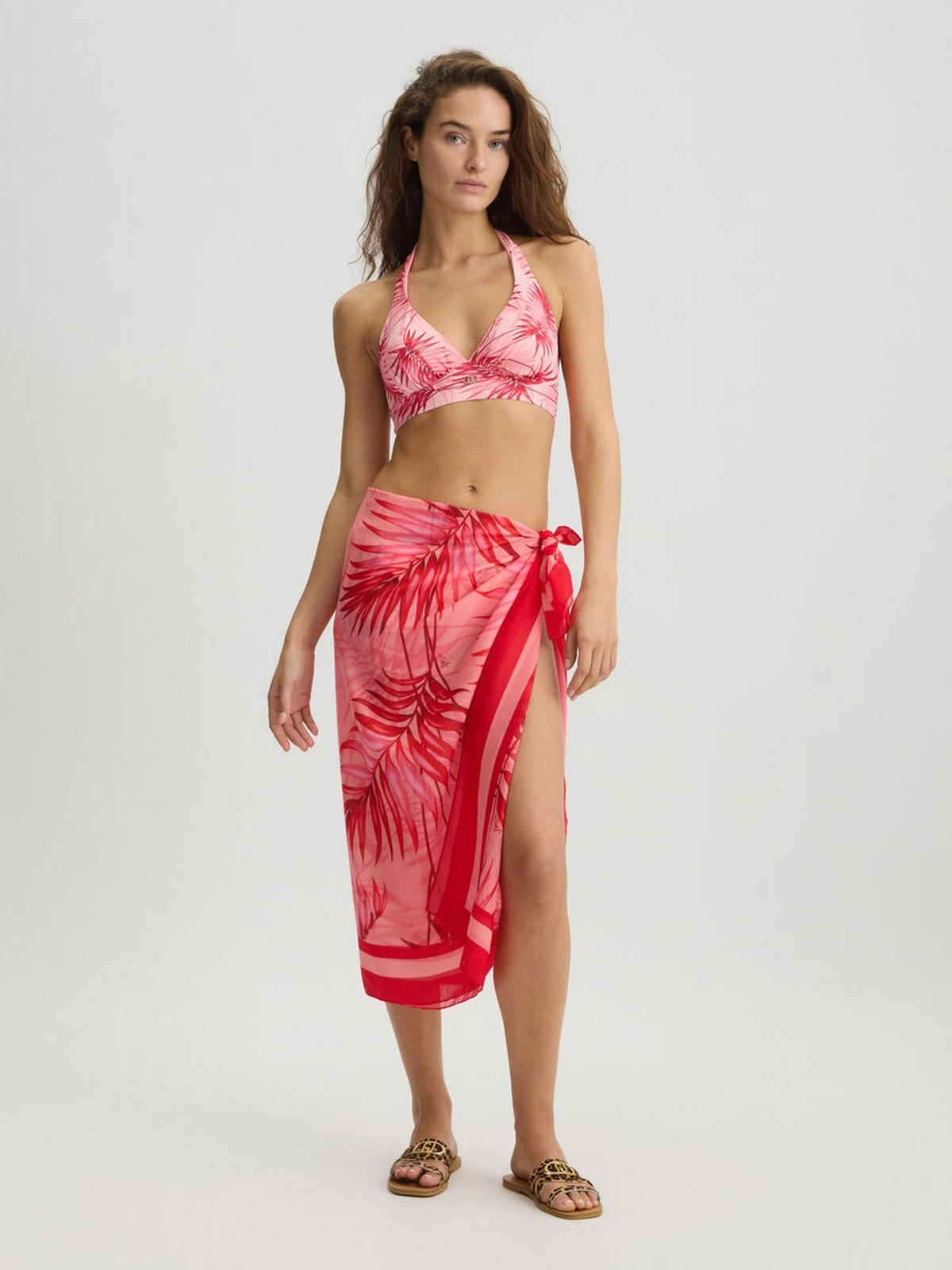 LIU JO BEACHWEAR Pareo Donna VA5175T4902 M9150 St.pink palm gioboutiqueweb
