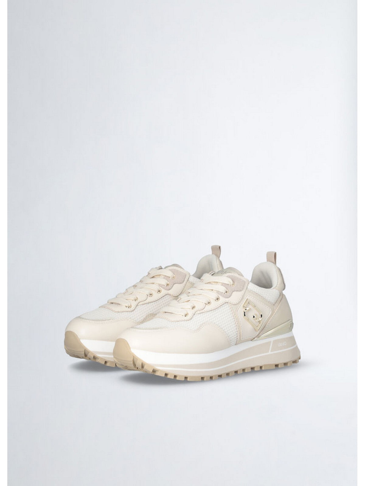 LIU JO Sneaker Donna LIU JO MAXI WONDER 01 BA5013PX602 S1185 LEATHER//MESH/L IVORY gioboutiqueweb