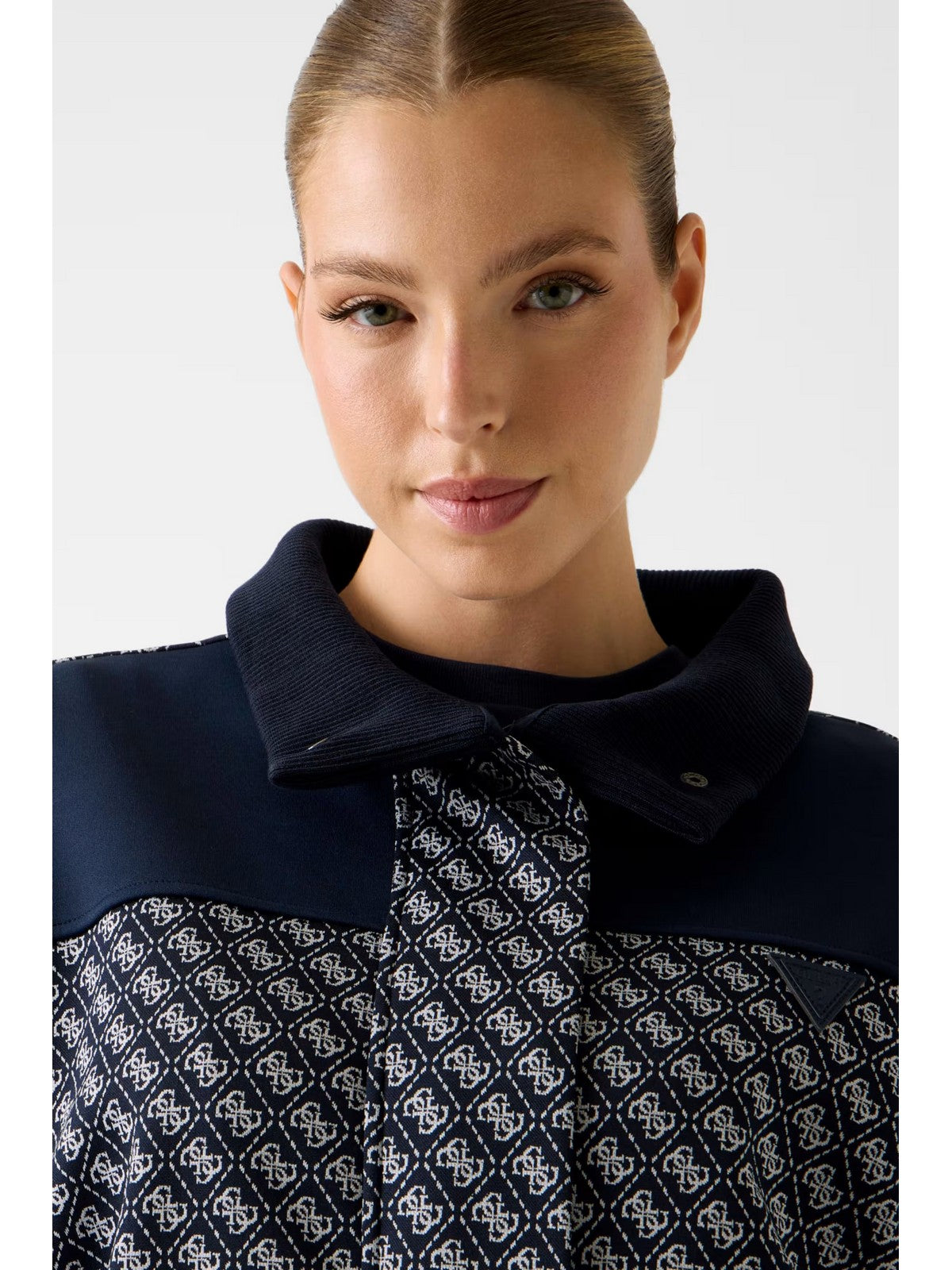 GUESS SPORT Giubbino Donna MAYA 4G FULL ZIP JACKET V6RL08 K2042 FJBB 4G JACQUARD MOON