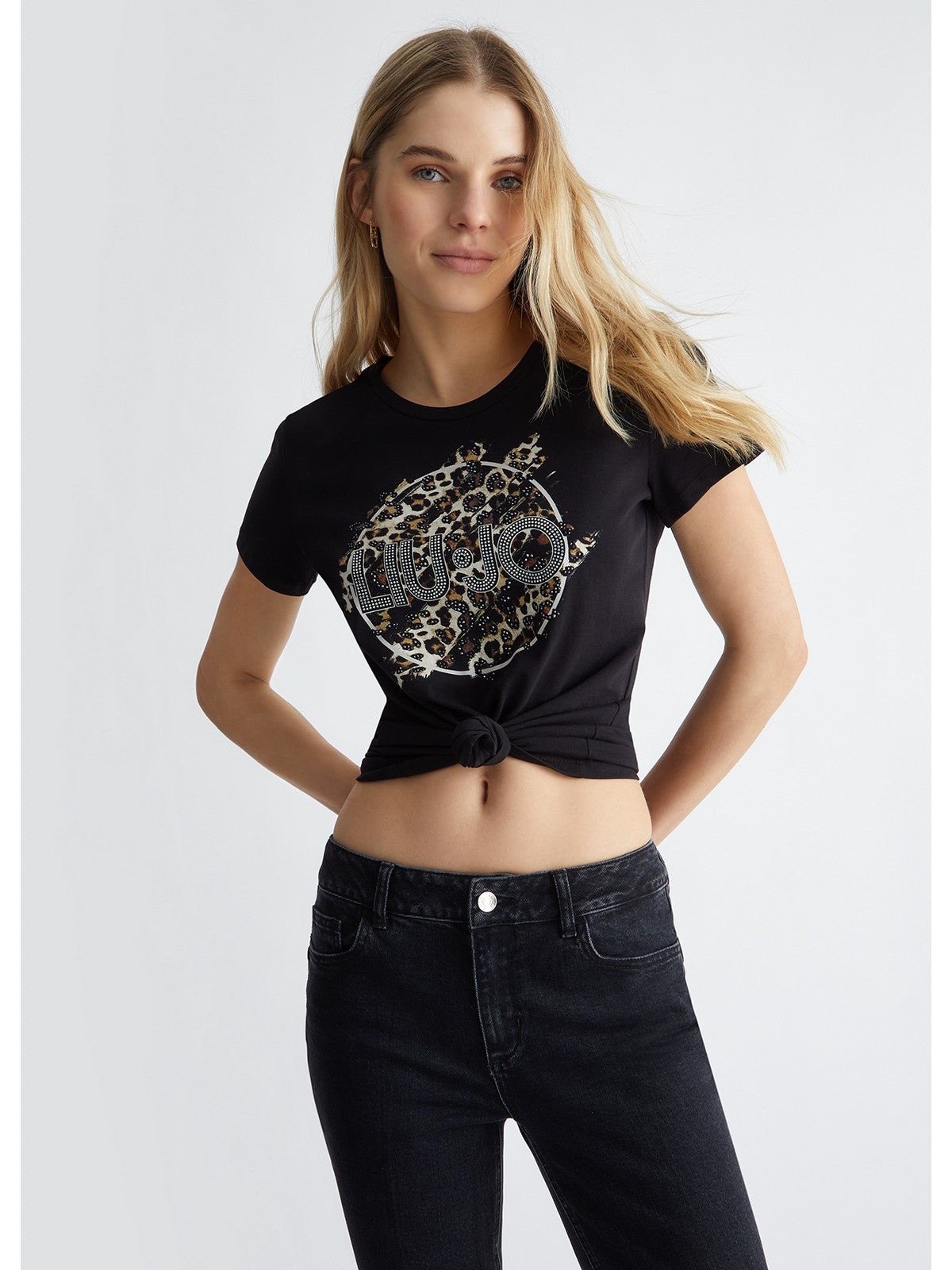 T-shirt White de Liu Jo et femme Pole MA4340JS923 N9360 Black