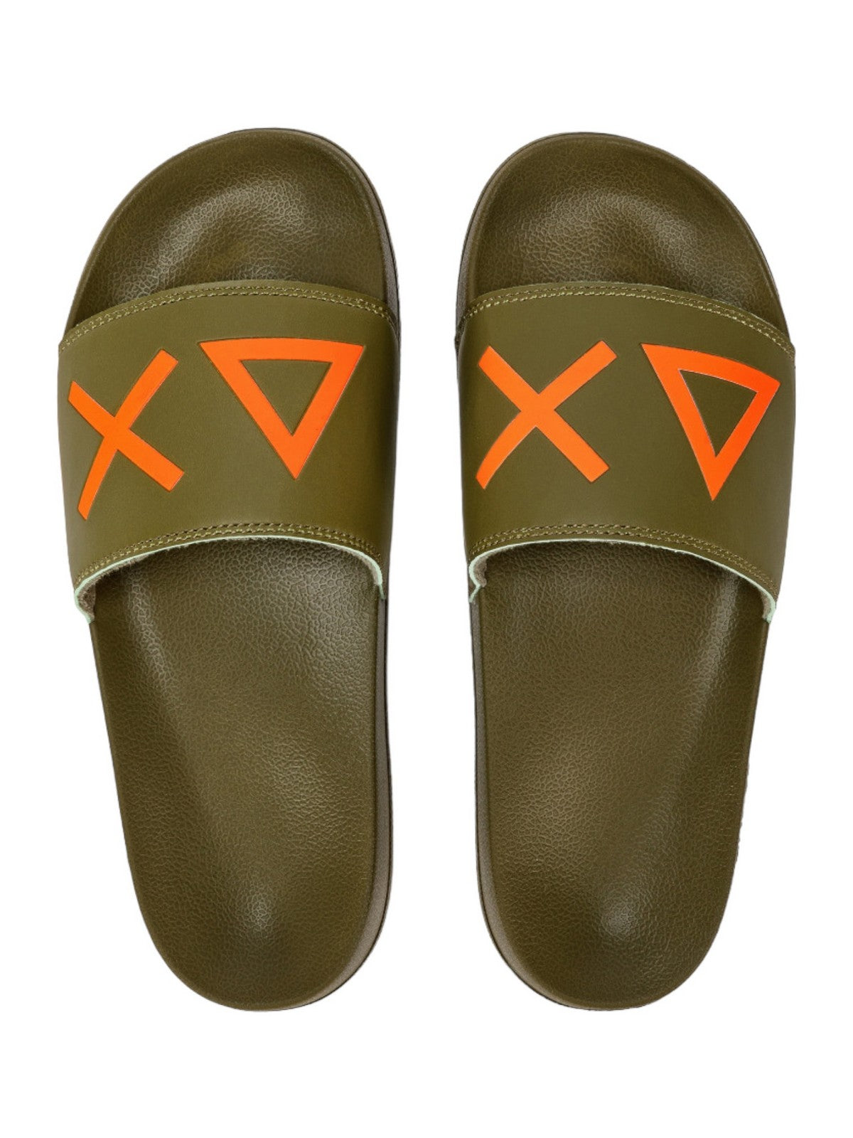 SUN68 Ciabatta Uomo Slippers Logo X34103 19 Verde gioboutiqueweb
