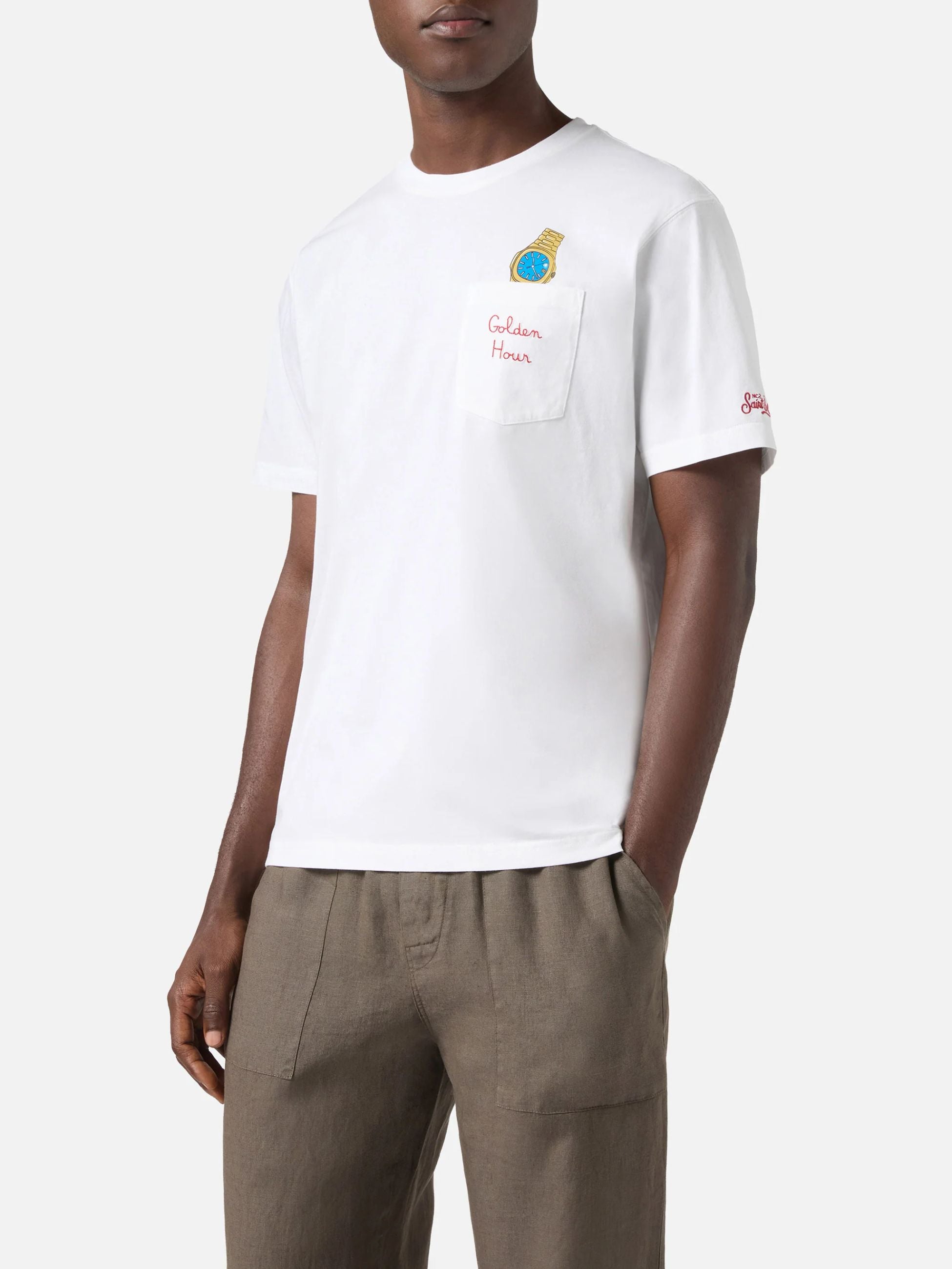 MC2 SAINT BARTH T-shirt Uomo AUSTIN 01981L GOLDEN HOUR 01N EMB