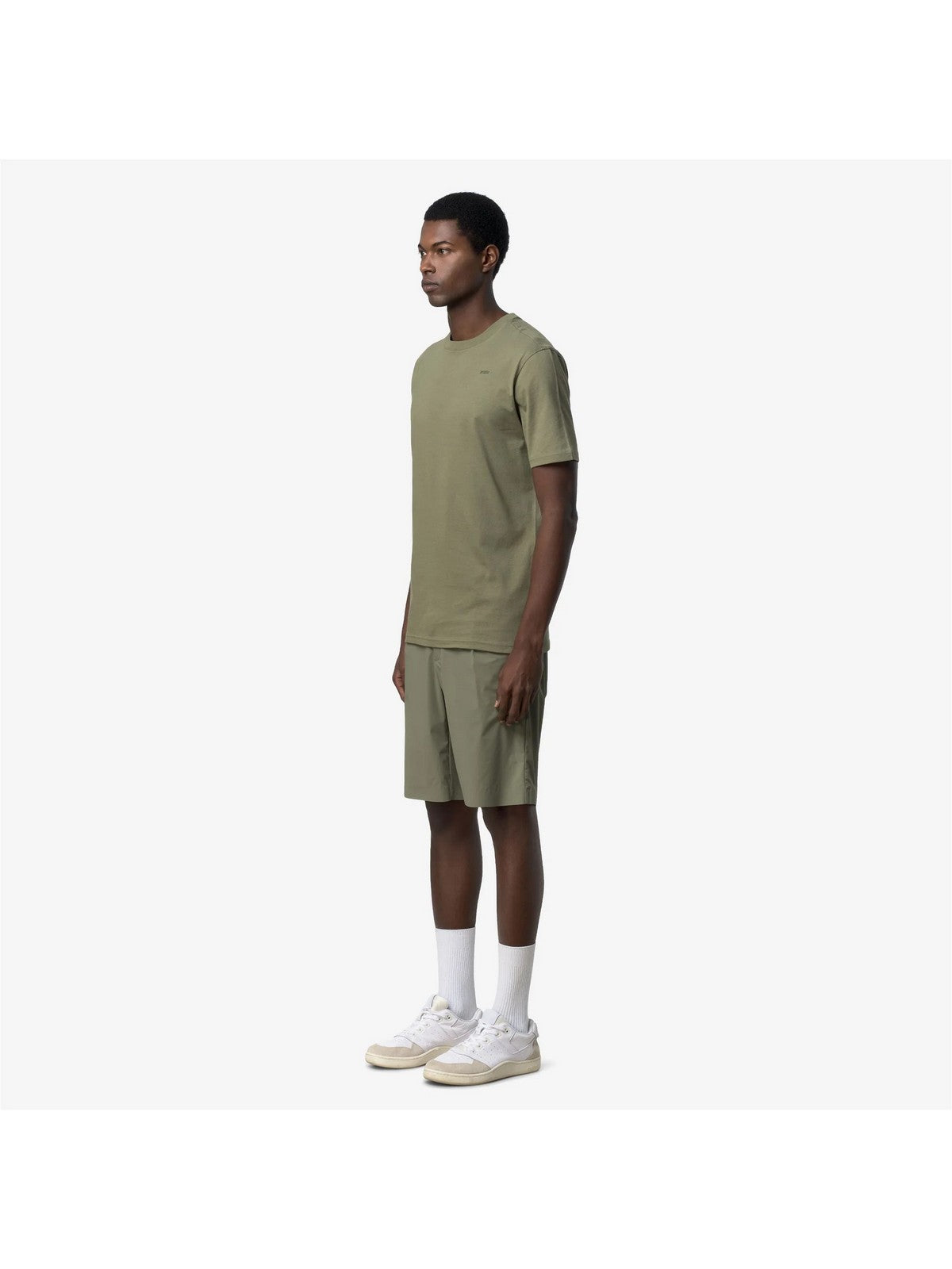 K-WAY T-shirt Uomo ODOM JERSEY MICRO LETTERING K81489W V15 Green Lichen
