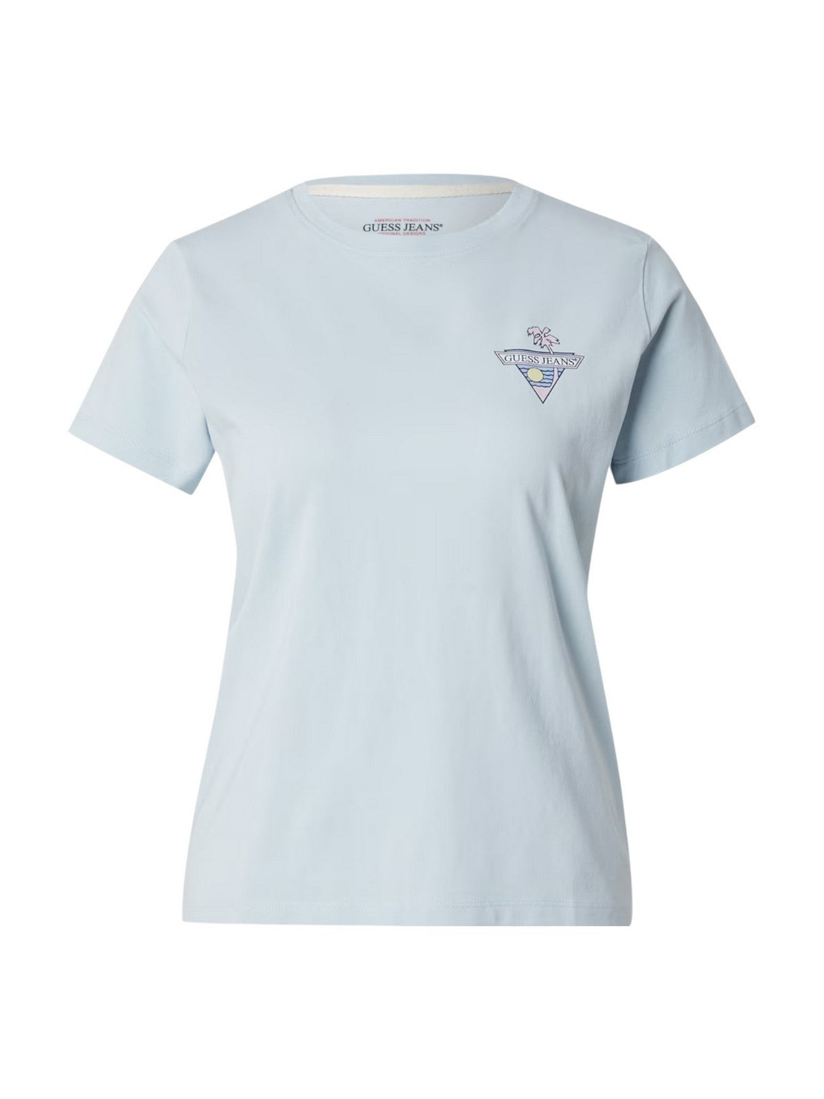 GUESS T-shirt Donna GJ SS CN REG TRIANGLE PALM TEE W5GI25 J1314 G7O7 AZURE LAGUNA