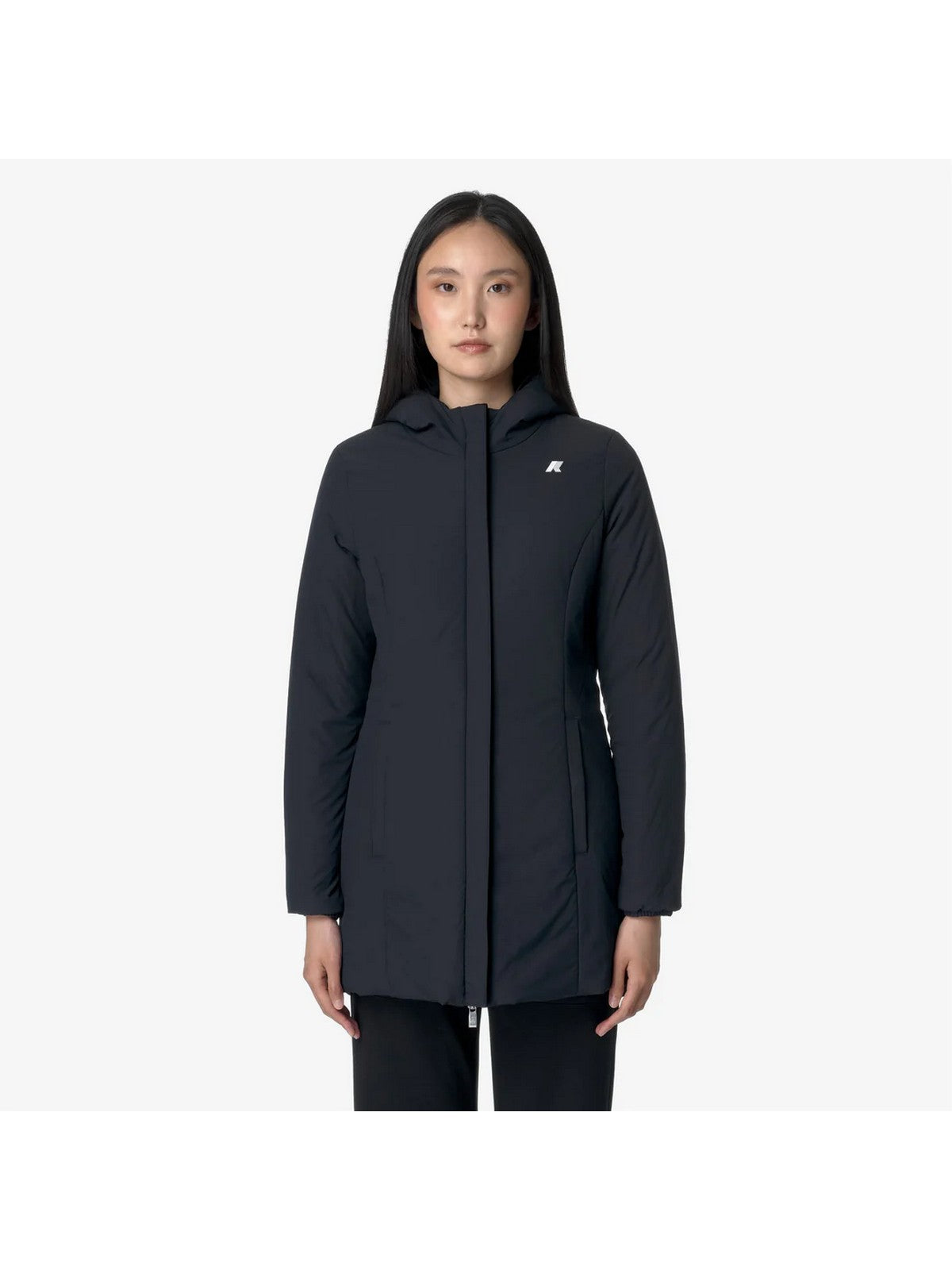 K-WAY Giubbino Donna DENISE ST WARM DOUBLE K6128UW A3C BLACK-BLUE DEPTH gioboutiqueweb