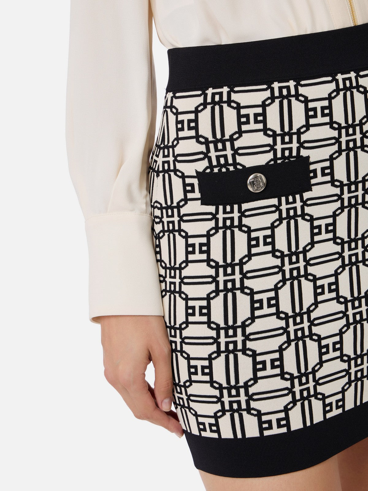 ELISABETTA FRANCHI Gonna Donna GK04B47E2 E84 Bianco gioboutiqueweb