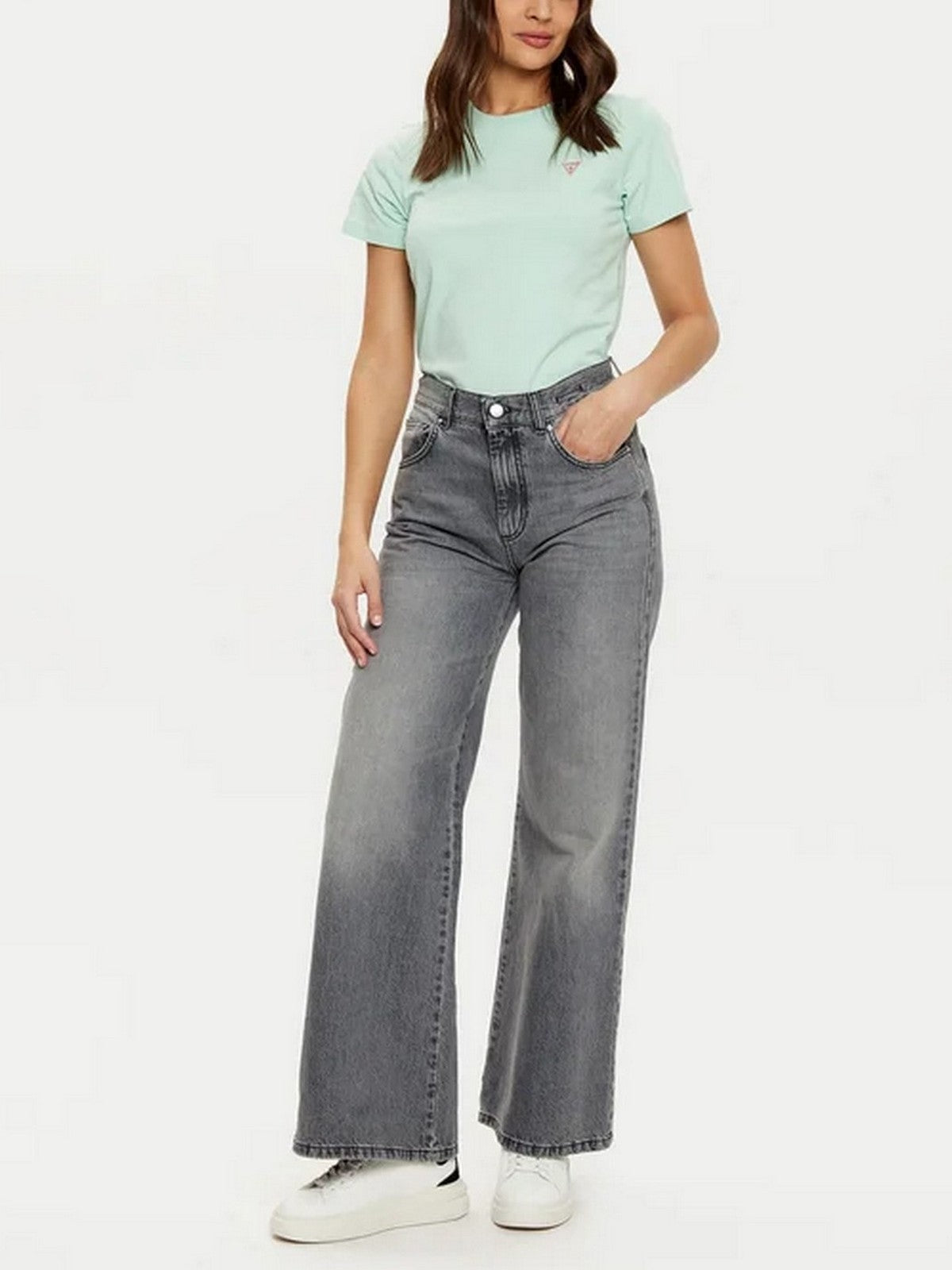 GUESS T-shirt Donna GJ SS CN REG MINI TRIANGLE TEE W4YI10 J1314 G8FG HOPE GREEN gioboutiqueweb