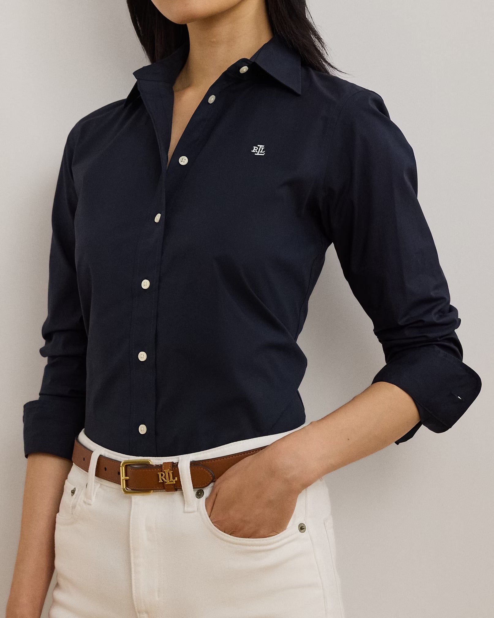 LAUREN RALPH LAUREN Chemise Femme JAMELKO-CHEMISE À MANCHES LONGUES 200684553 003 LAUREN NAVY