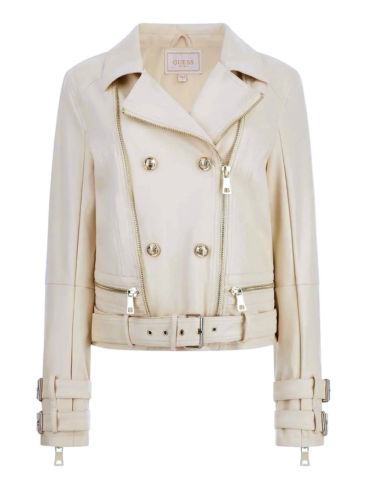 GUESS Giubbino Donna Olivia Moto Jacket W3BL93 K8S30 F1P5 Bianco gioboutiqueweb
