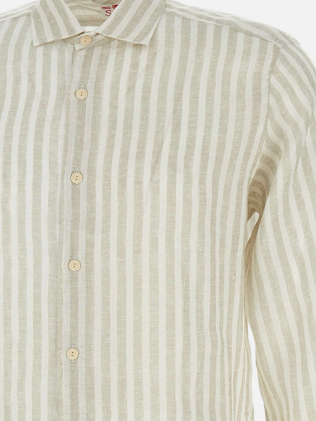 MC2 SAINT BARTH Camicia Uomo PAMPLONA 01922H LINEN STRIPES V 11