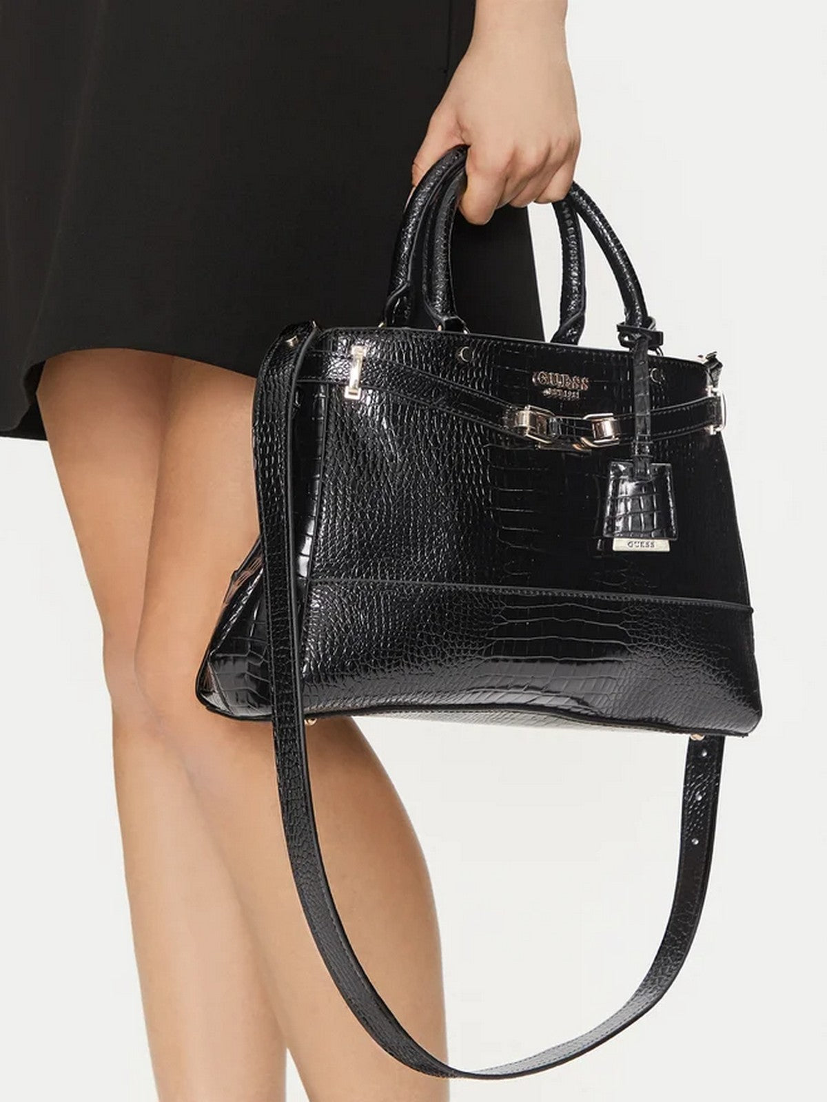 GUESS Borsa Donna SILVYE LUXURY SATCHEL HWCG95 27060 BLA Nero gioboutiqueweb